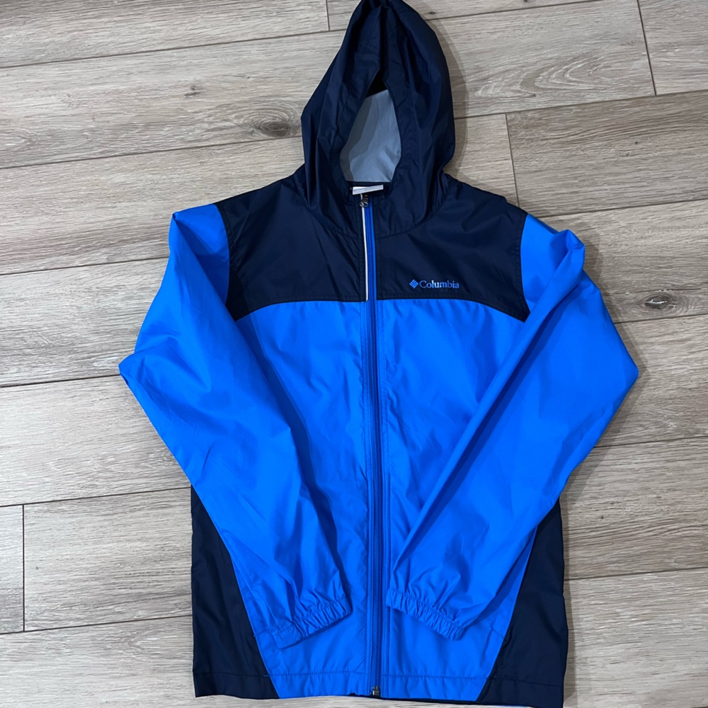 Columbia windbreaker jacket Navy with Blue Accents Kids large mint condition